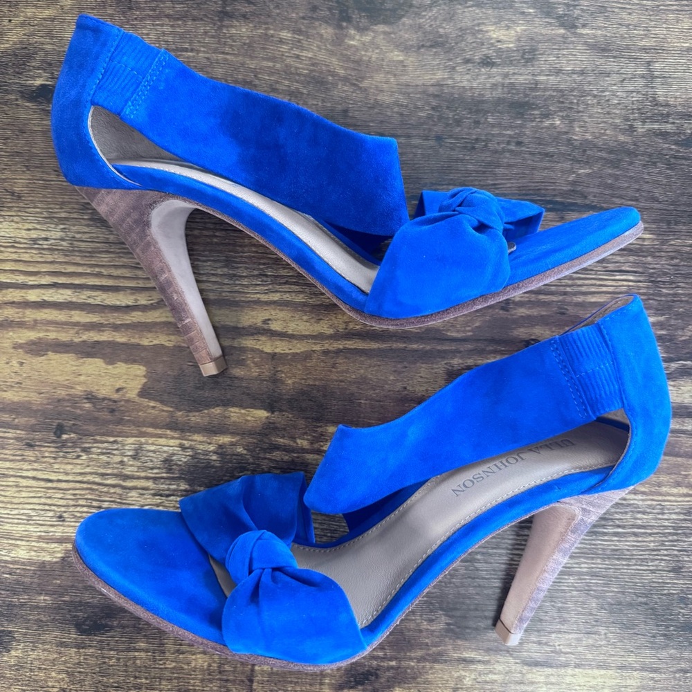 Ulla Johnson Blue Twisted Suede Stiletto Sandals -Size EU 38 /best for US 7.5
